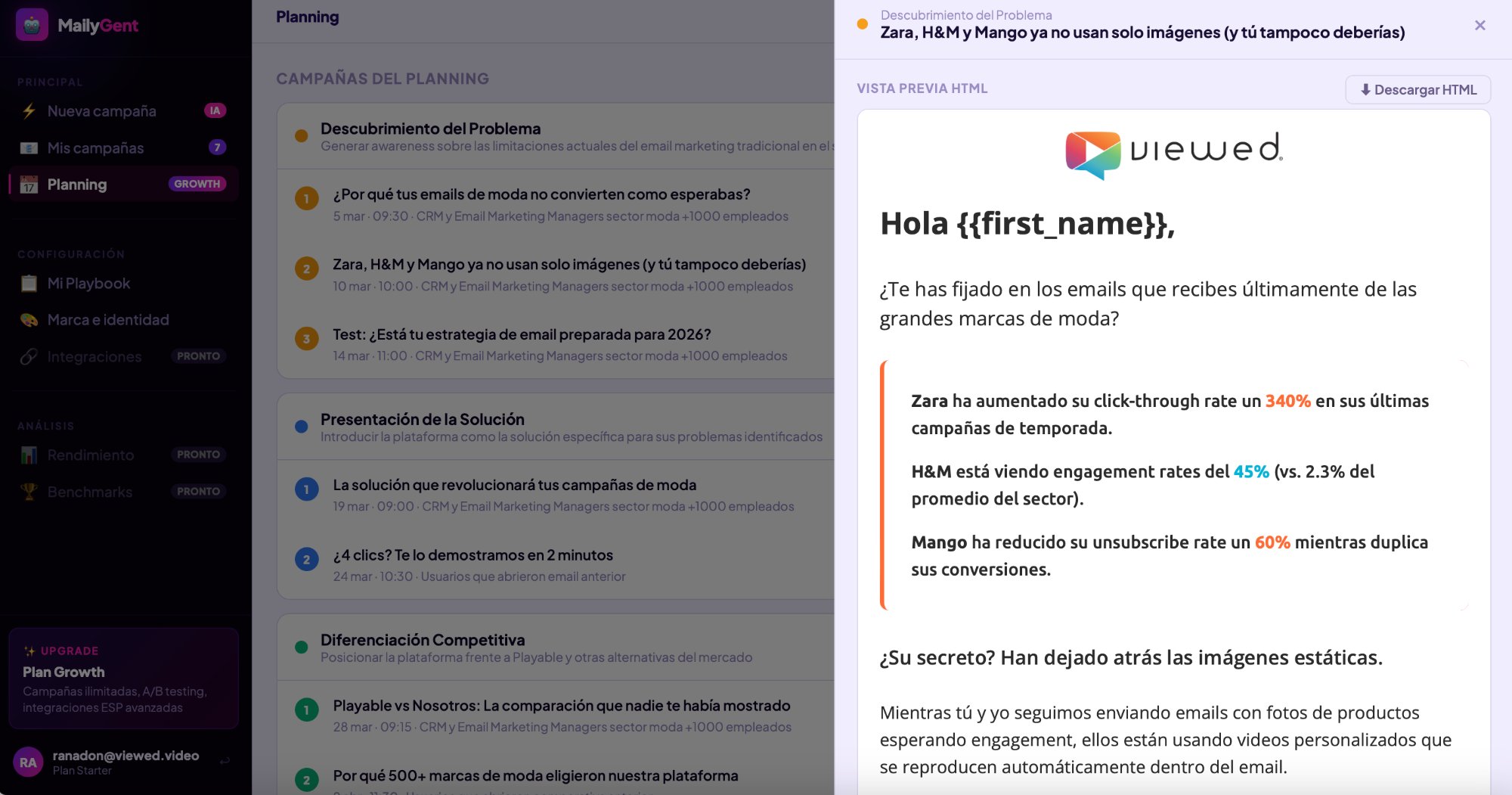 Branded HTML email preview ready for ESP